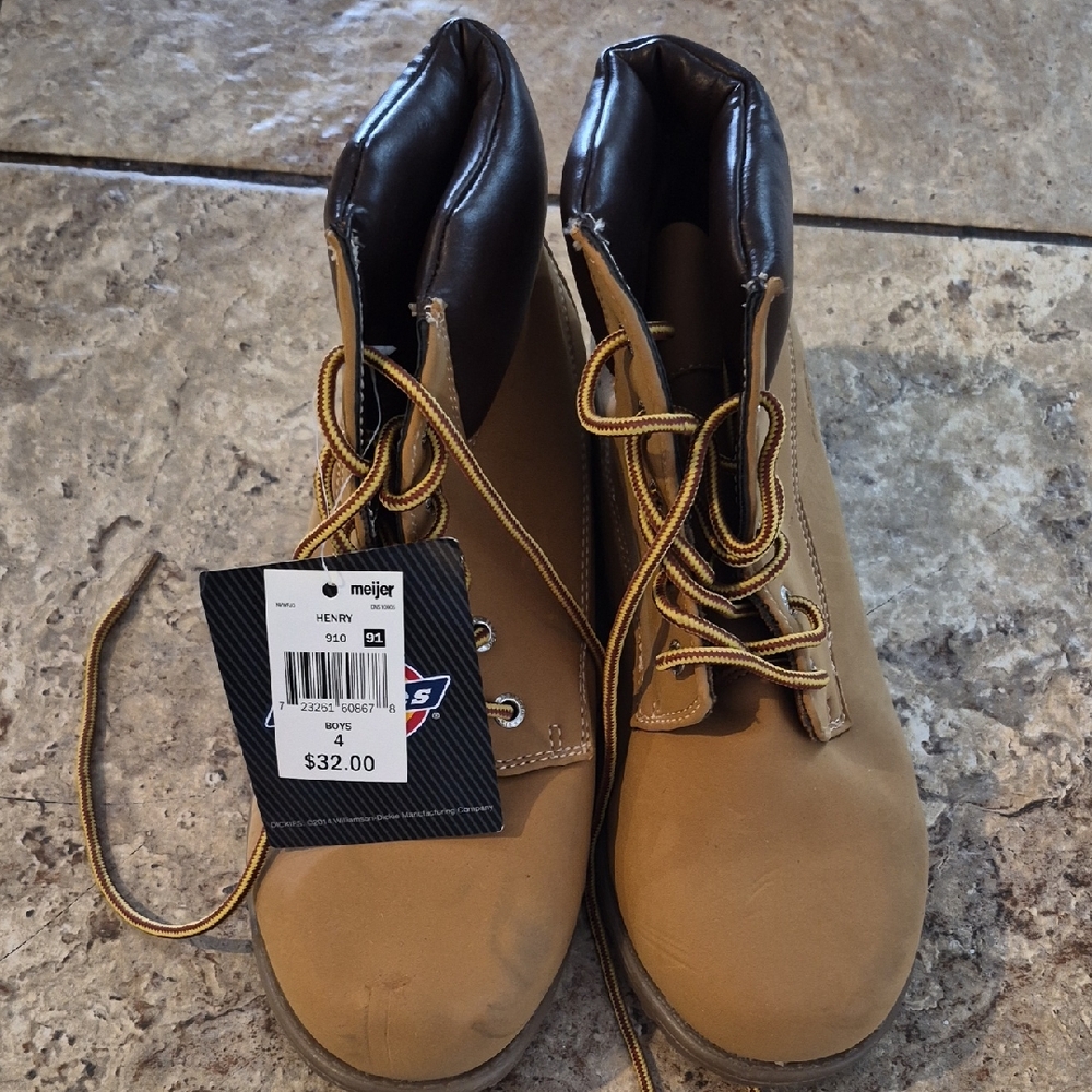 Dickies Kids Tan and Dark Brown Work-Style Boots